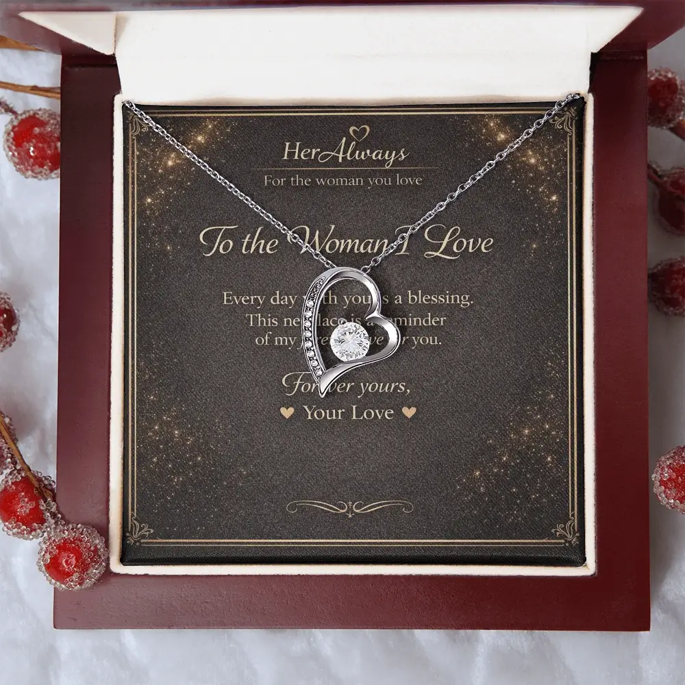 Luxury necklace gift box for the woman you love lying in flowers