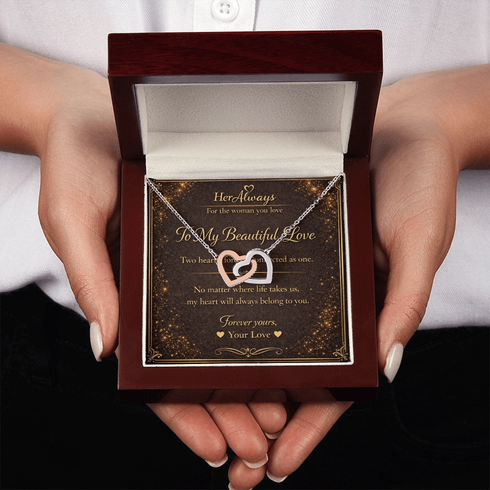 Interlocking Hearts Necklace gift moment