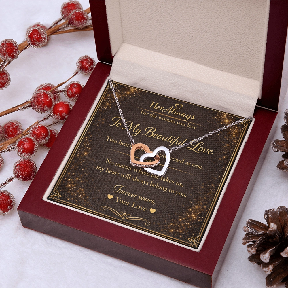 Interlocking Hearts Necklace romantic gift