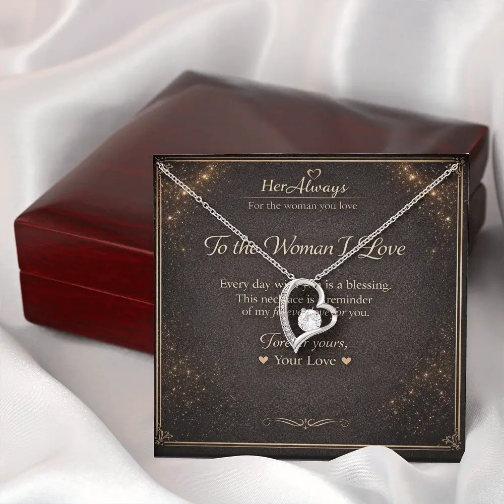 Luxury necklace gift box for the woman you love with romantic message card